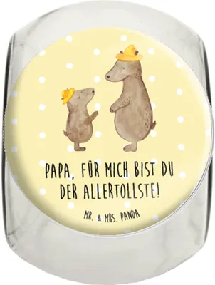 Produktbild von Mr. & Mrs. Panda Kaffeedose Bären mit Hut XL 2000ml - Gelb Pastell - Geschenk, Vorratsbehälter, Family, Papa, Bruder, Teedose, Vatertag, Bonbonglas, gewürzglas, Kinder