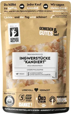 Produktbild von Ingwerstücke, kandiert, 200g