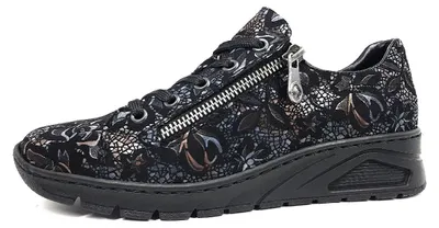 Immagine prodotto di Scarpe da donna Rieker, modello stringato, sportive, design elegante, colore nero, ideali per il tempo libero