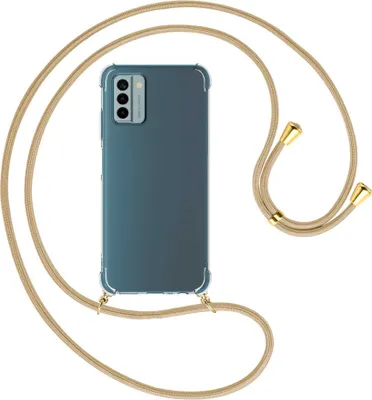 Produktbild von Handykette Backcover-Schutzhülle mit Band (Metall goldfarben) für Nokia G22 (6.5'') - caramel