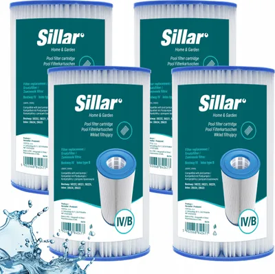 Produktbild von Sillar 4 Stück Whirlpoolfilter – für Pumpenersatz Intex 29005 Typ IV B