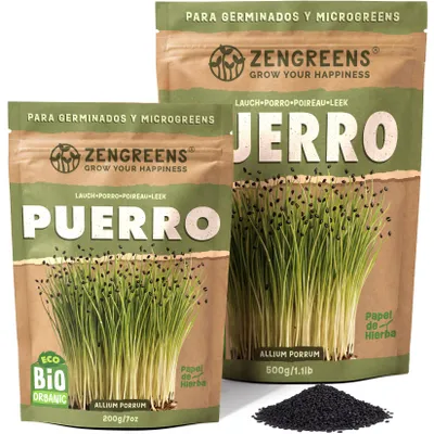 Imagen del producto de ZenGreens® Semillas Eco para Germinar Puerro 500 g – Brotes y Microgreens