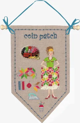 Produktbild von Le Bonheur des Dames Kreuzstich Set "Eckpatch", Zählmuster, 14x24cm