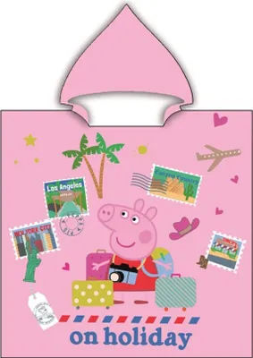 Produktbild von Poncho mit Kapuze aus Mikrofaser, 55 x 110 cm, Peppa Pig