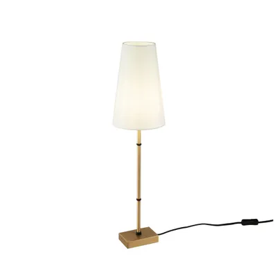 Zdjęcie produktu dla Lampa stołowa Maytoni Zaragoza, lampa stołowa E14 mosiądz biała tkanina