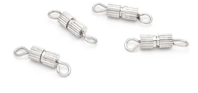 Produktbild von Vintageparts 4 Schraubverschlüsse Messing platinfarben 13,5x3mm