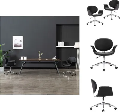 Imagen del producto de vidaXL: 2 sillas giratorias para comedor, color , tapizadas en cuero sintético. - Sillas para comedor