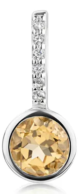 Produktbild von Citrin Anhänger orange 925 Silber - Damen Kettenanhänger Edelstein mit Zirkonia KA-174-Orange