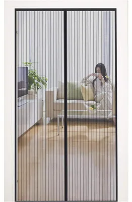 Produktbild von Fliegengitter Tür Magnet 120x240cm Insektenschutz Balkontür Schwarz ohne Bohren