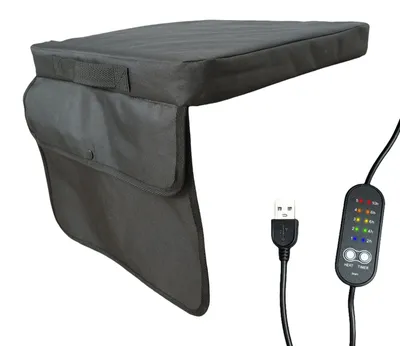 Produktbild von Tragbares beheizbares Sitzkissen ohne Rückenlehne, USB-betriebenes Stuhlkissen mit 5 Temperatur- und Timer-Einstellungen für Outdoor-Camping und Angeln