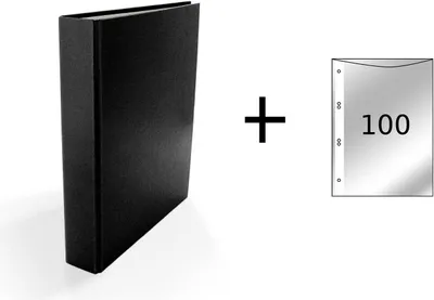 Produktbild von Ringbuch / DIN A5 / 2-Ring Ordner / Farbe: schwarz + 100 Prospekthüllen