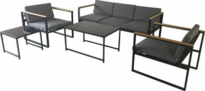 Produktbild von acamp Loungegruppe Space 5tlg. Grau,anthrazit mit Tisch 90 x 60 x 50 cm