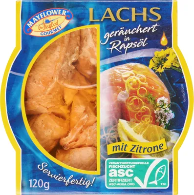 Image de May Flower Filet de saumon fumé au citron frais à l'huile de colza 75g