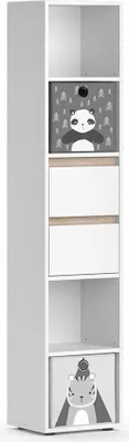 Produktbild von Kinderregal Vicco Robert Weiß 36.2 x 171 cm mit Faltboxen grau, Model 40374