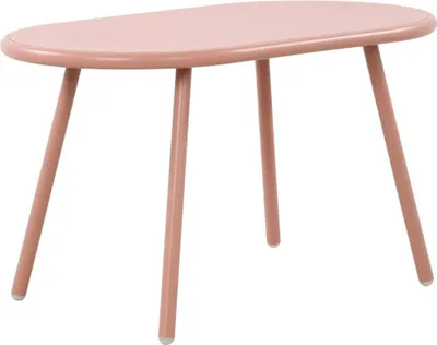 Immagine prodotto di Tavolo da salotto moderno - tavolo da esterno - gambe in metallo antiruggine, resistente agli agenti atmosferici - plastica riciclata | colore: rosa