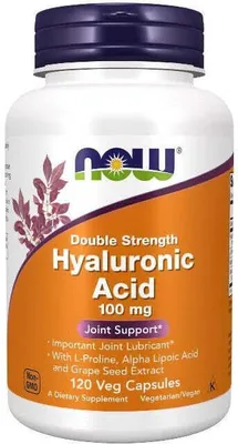 Produktbild von Hyaluronsäure, doppelte Stärke 100 mg 120 Veg-Kapseln Now Foods