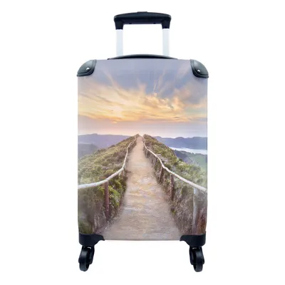 Produktbild von MuchoWow® Koffer Handgepäck Trolley Rollkoffer Kleine Reisekoffer mit 4 Rollen - Berge - Natur - Weg - Cabin Size < 55x40x23 cm & 55x40x20 cm - Fotokoffer - Kabinenkoffer - Boardgepäck - Reise-Box - Reisekoffer - Reisegepäck - Koffer mit Bild - Trolley für Kinder