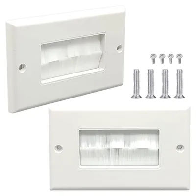 Produktbild von Bürstenplatten, Wandplatten - 2 Stück, Kabelmanagement für Wandmontage