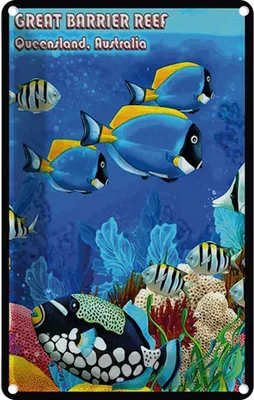 Produktbild von vianmo Blechschild 18x12 cm great barrier reef Queensland Dekoration