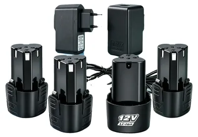 Image de Batterie lithium-ion rechargeable, capacité de 3000 mAh, compatibilité universelle, chargeur pour 4 batteries