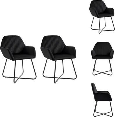 Produktbild von vidaXL Esszimmerstühle 2 Stk. Schwarz Samt -  Esszimmerstühle