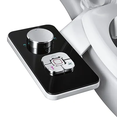 Produktbild von Bidet-Aufsatz, nicht elektrisch, Bidet-Toiletteneinsatz mit einstellbarem Wasserdruck, einziehbare, selbstreinigende Doppeldüsen