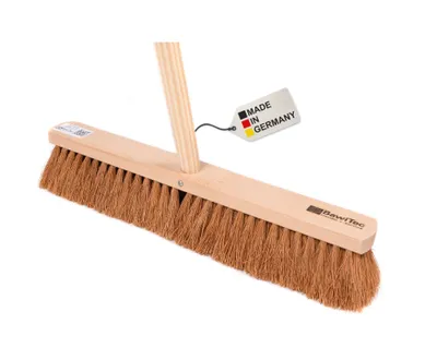 Produktbild von BawiTec Kokosbesen 50cm mit Holzstiel 140cm Stielloch Kokos Besen Naturfaser Kehrbesen Feger