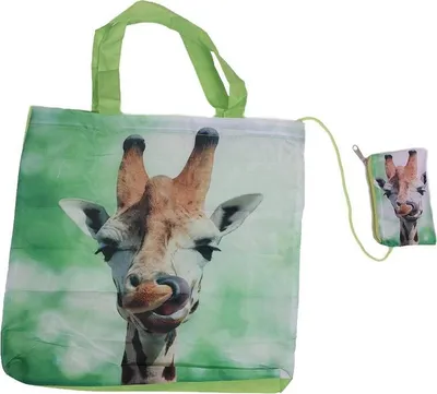 Produktbild von Einkaufstasche Giraffe, 40 x 40 cm, Einkaufstaschen Falttaschen Stofftasche Stofftaschen Tasche