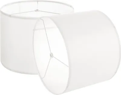 Produktbild von Trommel Lampenschirm 33x33x25cm - Runde Mittelgroße Lampenschirme - 2 Stück Cremefarben - Hochwertige Lampenschirme für Beleuchtung