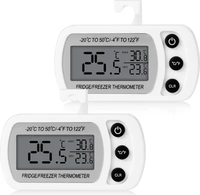 Digitale Kühlschrankthermometer, magnetisch, LCD, -20–50 °C, 2 St.