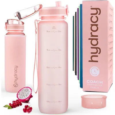 Productafbeelding van Drinkfles met fruitinzetstuk, 1 liter, BPA-vrij, met tijdmarkering, lekvrij, roze goud