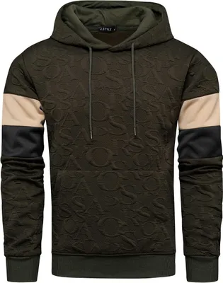 Productafbeelding van Recea herenhoodie, model Hemi, donkerolijfkleurig, maat XXL