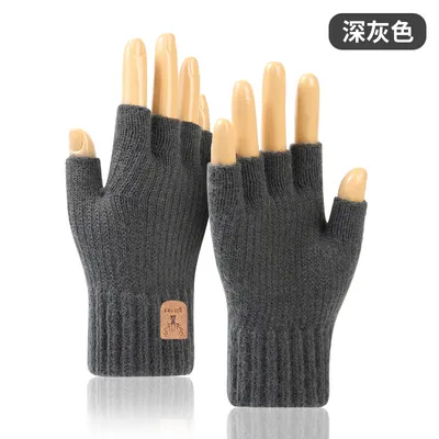 Produktbild von Fingerlose Handschuhe, Handschuhe ohne Finger Winter Warme Strickhandschuhe Arbeiten Camping Wandern Laufen Radfahren Fahren für Herren und Damen