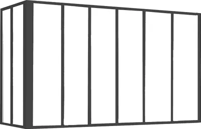 Produktbild von Pulverbeschichtete Aluminium-Eckwand - L.180 x T.60 x H.130 cm - schwarz - BAYVIEW