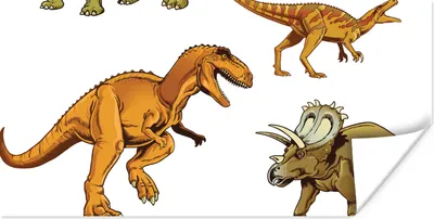 Produktbild von MuchoWow® Poster Dinosaurier - Zeichnung - Jungen - Kinder 40x20 cm - Poster für die Wand - Poster Schlafzimmer