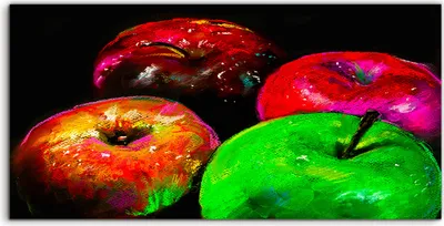 Produktbild von Coloray - Glasbild - 120x60 cm - Wandbild - Glasbilder - Wand Kunst Moderne Malerei von Äpfeln