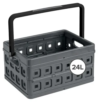 Productafbeelding van Opvouwbare opbergbox met handvat, 24 liter, antracietkleurig