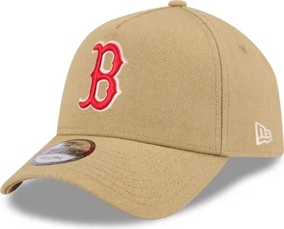 Produktbild von New Era A-Frame Trucker Leinen Cap - Boston Red Sox beige