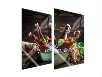 Image de Plaques de recouvrement pour cuisinière 2 pièces 35x52 Couverture de plaque vitrocéramique Verre Planche à découper Bière Bois