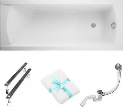 Produktbild von Cersanit | Badewanne - Korat Badewanne Rechteckig - 170x70 Cm - Mit Siphon Und Füßen - Acryl - Weiß