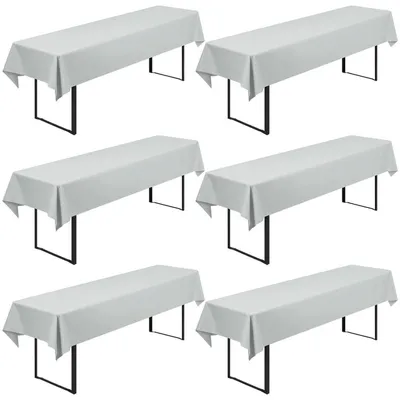 Productafbeelding van Biertafelhoezen, 6 stuks, lichtgrijs, 250x100 cm, polyester, universeel geschikt voor biertafels