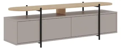 Image de CALICOSY - Meuble TV 4 portes et pieds en métal L160 cm - Hinoa