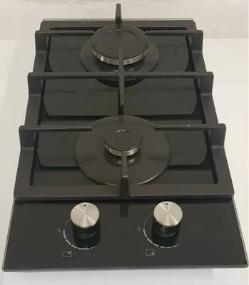 Produktbild von Hirogas Gaskochfeld 2 Brenner Glaskeramik Schwarz Einbau 30cm Erdgas LPG
