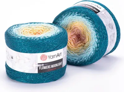 Produktbild von Yarnart Flowers Moonlight Ombre Garn, 1000m, 53% Baumwolle, Glanz-Effekt