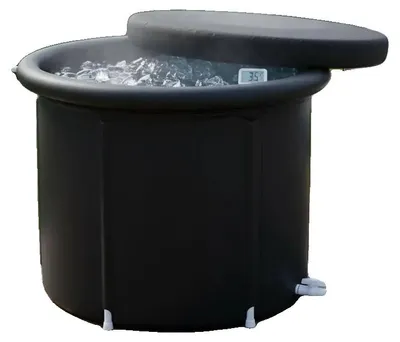 Productafbeelding van Badkuip voor koud water, gemaakt van duurzaam PVC, afmetingen 90 cm x 75 cm, inhoud 370 liter, lichtgewicht, geschikt voor alle leeftijden