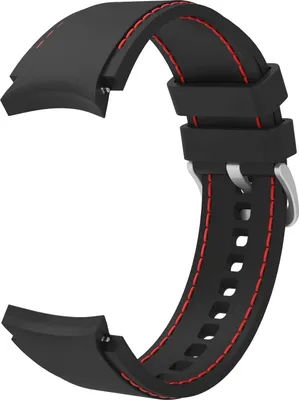 Produktbild von SYSTEM-S Armband flexibel aus Silikon 20mm für Samsung Galaxy Watch 4 Smartwatch Schwarz
