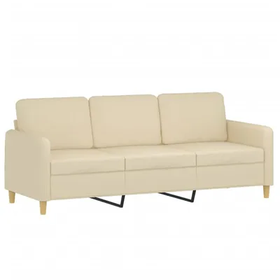 Zdjęcie produktu dla vidaXL sofa 3-osobowa kremowa 180 cm tkanina