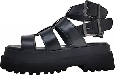 Zdjęcie produktu dla Buffalo Buty Damskie Sandały Wysokie Czarne Rekreacyjne, Rozmiar buta:39 EU