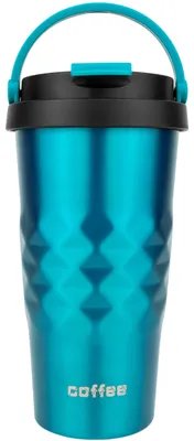 Thermobecher 500 ml Blau – Kaffee to Go mit Deckel, Edelstahl