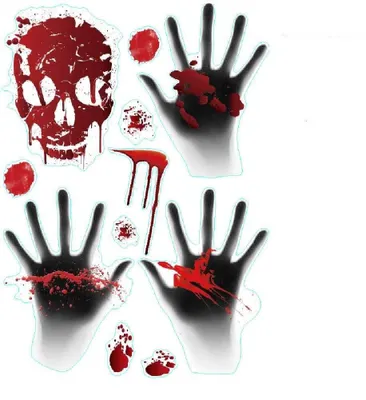 Productafbeelding van Bloederige Halloween Raamstickers voor Decoratie